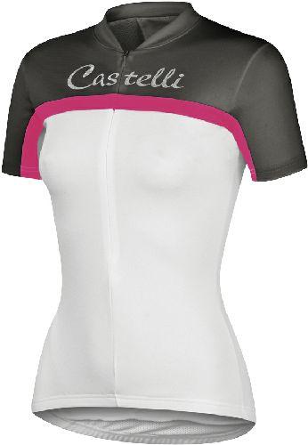 Castelli Womens Promessa Cycling Jersey - White Pink - stairliftpennsylvania