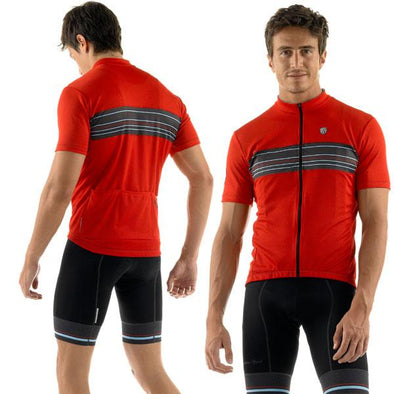 Giordana Sport Stripe Short Sleeve Jersey - Red - stairliftpennsylvania